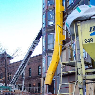 Yellow Superchute installed on a building.